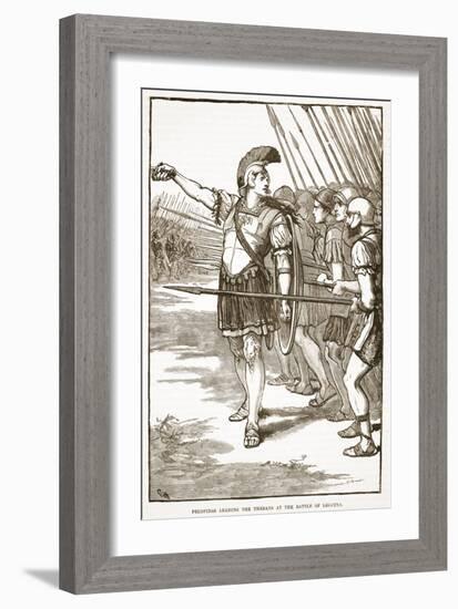 Pelopidas Leading the Thebans at the Battle of Leuctra (Litho)-English-Framed Giclee Print