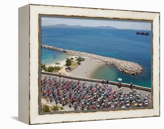 Peloton Along Mediterranean Sea, Third Stage of Tour de France, Marseille, July 7, 2009-null-Framed Premier Image Canvas