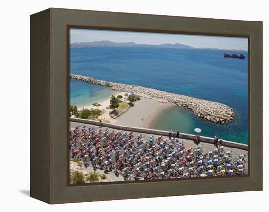 Peloton Along Mediterranean Sea, Third Stage of Tour de France, Marseille, July 7, 2009-null-Framed Premier Image Canvas