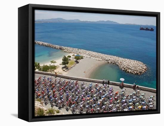 Peloton Along Mediterranean Sea, Third Stage of Tour de France, Marseille, July 7, 2009-null-Framed Premier Image Canvas