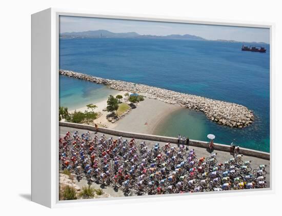 Peloton Along Mediterranean Sea, Third Stage of Tour de France, Marseille, July 7, 2009-null-Framed Premier Image Canvas