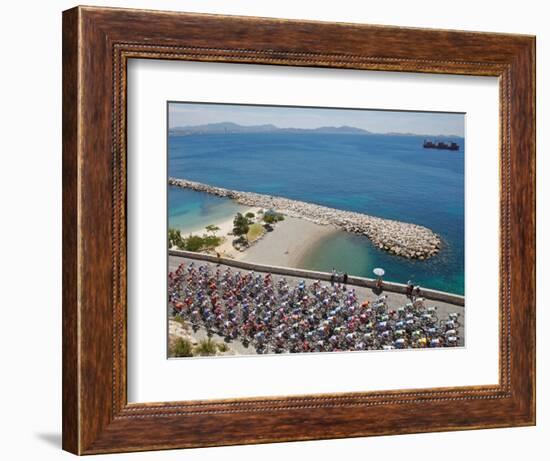 Peloton Along Mediterranean Sea, Third Stage of Tour de France, Marseille, July 7, 2009-null-Framed Photographic Print