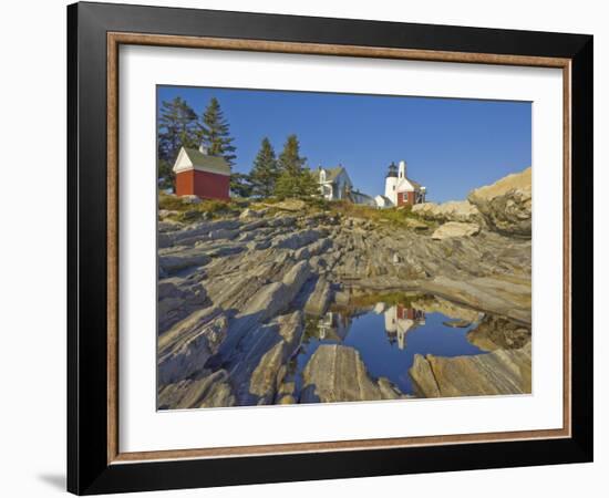 Pemaquid Lightouse and Fishermans Museum, Pemaquid Point, Maine, USA-Neale Clarke-Framed Photographic Print