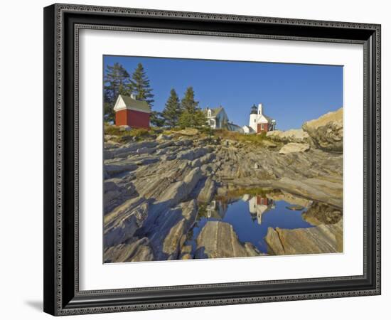 Pemaquid Lightouse and Fishermans Museum, Pemaquid Point, Maine, USA-Neale Clarke-Framed Photographic Print