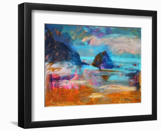 Pembroke Coast (acrylic on board, 2021)-Paul Powis-Framed Giclee Print