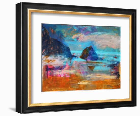 Pembroke Coast (acrylic on board, 2021)-Paul Powis-Framed Giclee Print