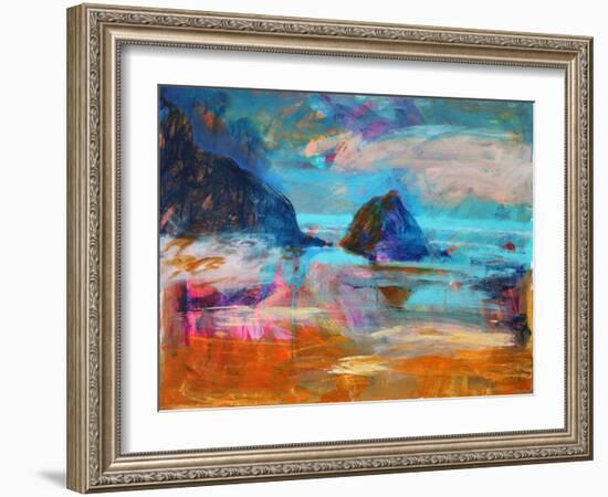 Pembroke Coast (acrylic on board, 2021)-Paul Powis-Framed Giclee Print