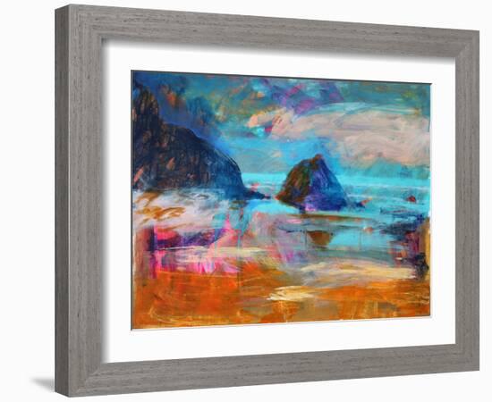 Pembroke Coast (acrylic on board, 2021)-Paul Powis-Framed Giclee Print