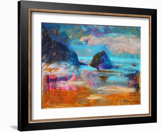 Pembroke Coast (acrylic on board, 2021)-Paul Powis-Framed Giclee Print