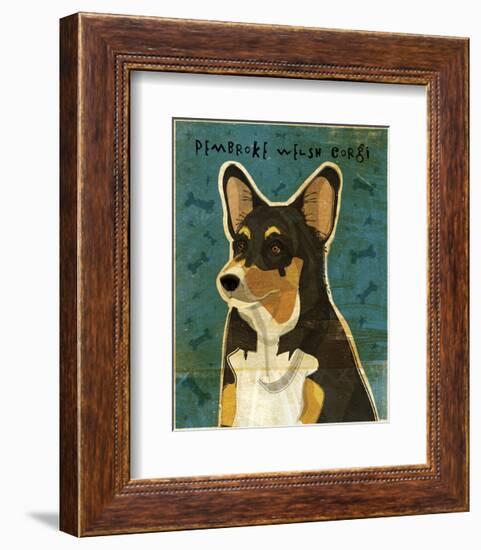 Pembroke Welsh Corgi (Tri-Color)-John W^ Golden-Framed Art Print