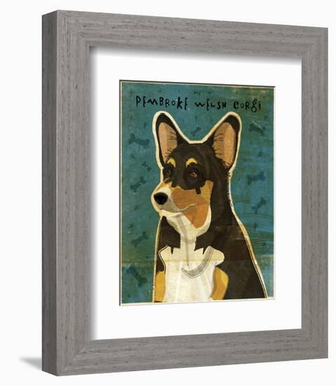 Pembroke Welsh Corgi (Tri-Color)-John W^ Golden-Framed Art Print