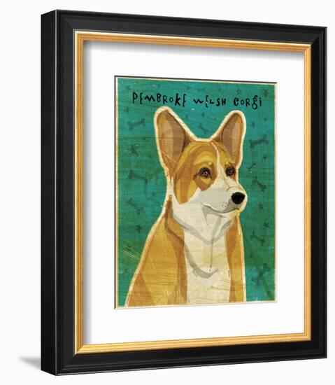 Pembroke Welsh Corgi-John W^ Golden-Framed Art Print