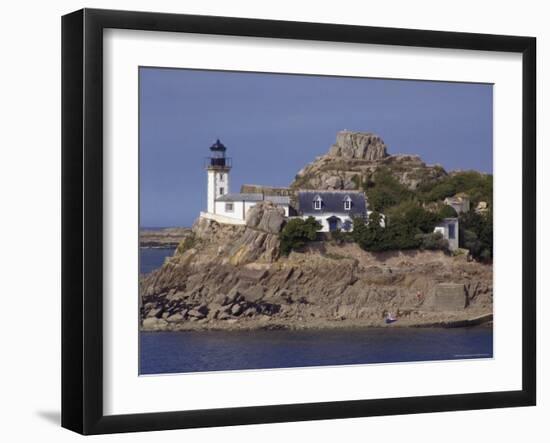 Pen Al Lann Point (Pointe De Pen-Al-Lann) Lighthouse, Carentec, Finistere, Brittany, France-David Hughes-Framed Photographic Print