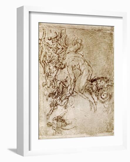 Pen and Ink Sketches, 1913-Leonardo da Vinci-Framed Giclee Print