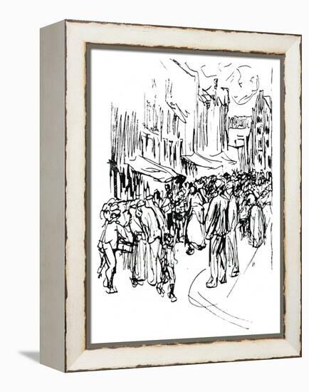 Pen and Ink Study, C19th Century-Max Liebermann-Framed Premier Image Canvas