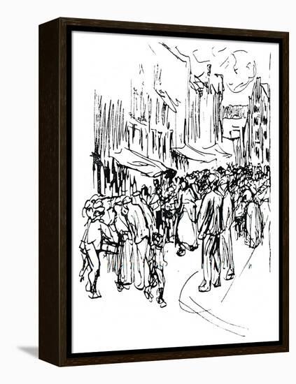 Pen and Ink Study, C19th Century-Max Liebermann-Framed Premier Image Canvas