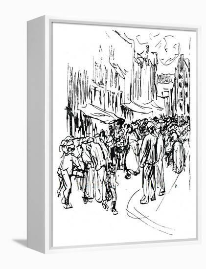 Pen and Ink Study, C19th Century-Max Liebermann-Framed Premier Image Canvas