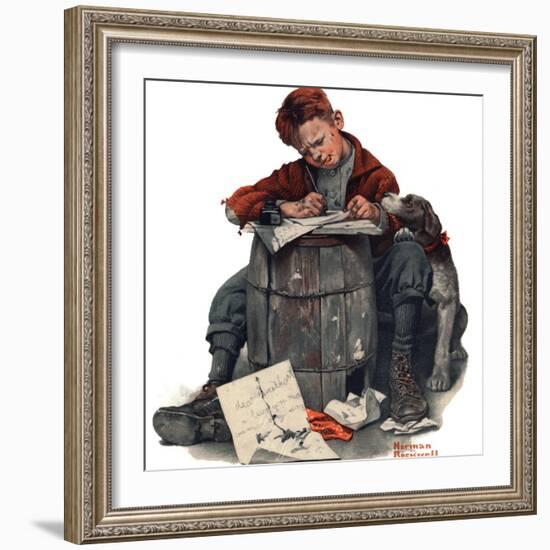 "Pen Pals", January 17,1920-Norman Rockwell-Framed Giclee Print