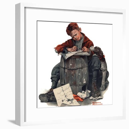 "Pen Pals", January 17,1920-Norman Rockwell-Framed Giclee Print