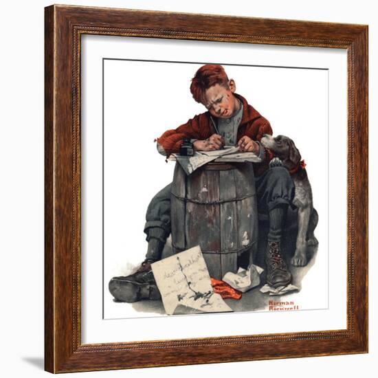 "Pen Pals", January 17,1920-Norman Rockwell-Framed Giclee Print