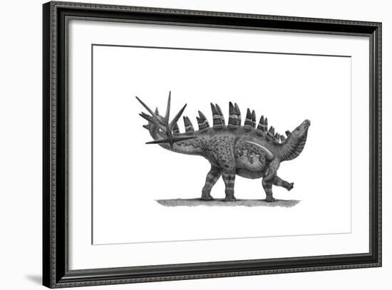 Pencil Drawing of Chungkingosaurus Jiangbeiensis-null-Framed Art Print