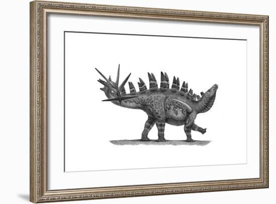 Pencil Drawing of Chungkingosaurus Jiangbeiensis-null-Framed Art Print