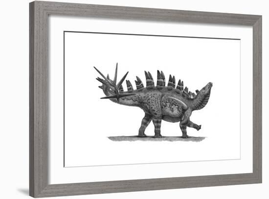 Pencil Drawing of Chungkingosaurus Jiangbeiensis-null-Framed Art Print