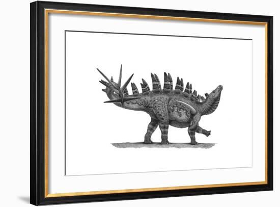 Pencil Drawing of Chungkingosaurus Jiangbeiensis-null-Framed Art Print