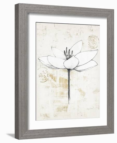 Pencil Floral I Gold-Avery Tillmon-Framed Art Print