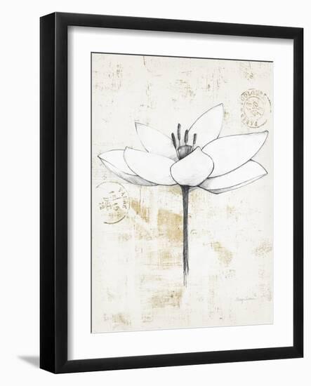 Pencil Floral I Gold-Avery Tillmon-Framed Art Print