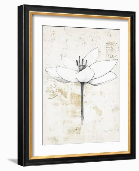 Pencil Floral I Gold-Avery Tillmon-Framed Art Print