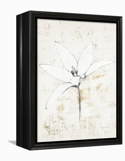 Pencil Floral XII Gold-Avery Tillmon-Framed Stretched Canvas