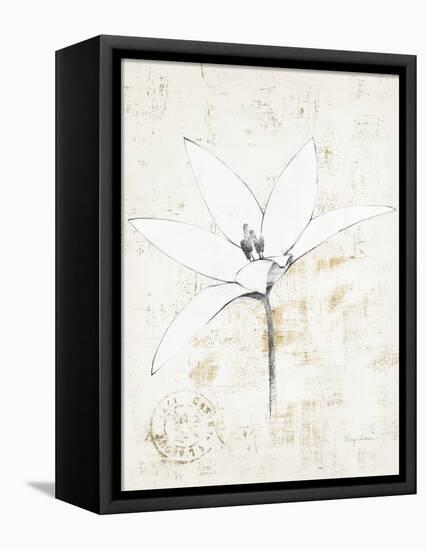 Pencil Floral XII Gold-Avery Tillmon-Framed Stretched Canvas