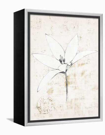Pencil Floral XII Gold-Avery Tillmon-Framed Stretched Canvas