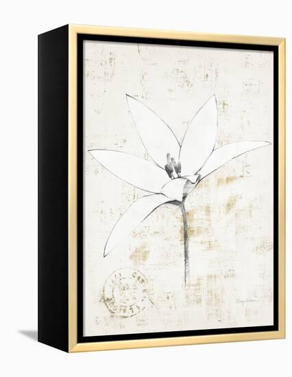 Pencil Floral XII Gold-Avery Tillmon-Framed Stretched Canvas