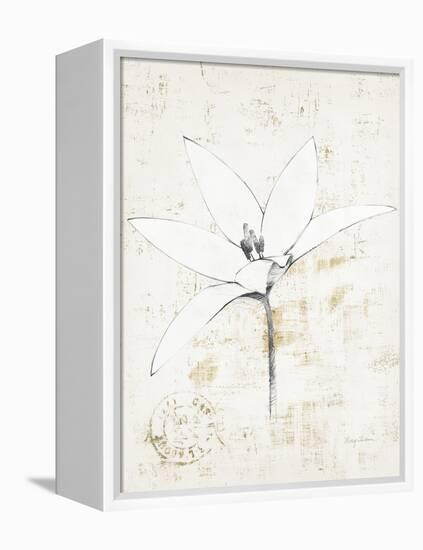 Pencil Floral XII Gold-Avery Tillmon-Framed Stretched Canvas