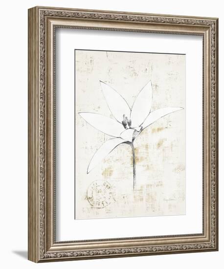 Pencil Floral XII Gold-Avery Tillmon-Framed Art Print