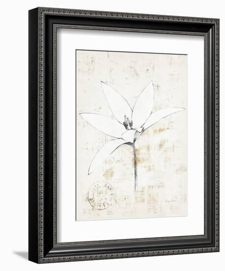 Pencil Floral XII Gold-Avery Tillmon-Framed Art Print