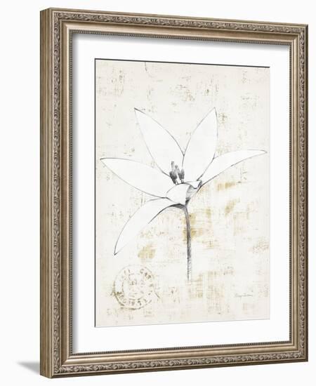 Pencil Floral XII Gold-Avery Tillmon-Framed Art Print