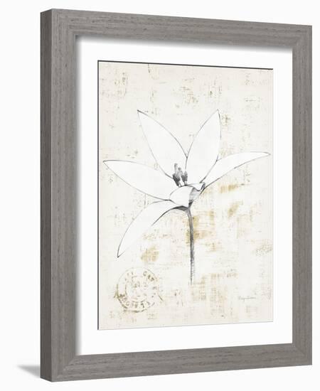 Pencil Floral XII Gold-Avery Tillmon-Framed Art Print