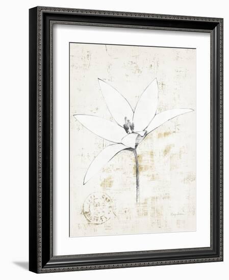 Pencil Floral XII Gold-Avery Tillmon-Framed Art Print