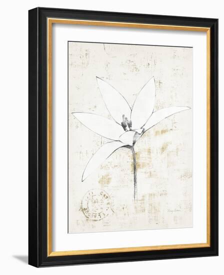 Pencil Floral XII Gold-Avery Tillmon-Framed Art Print