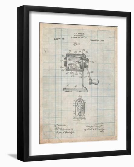 Pencil Sharpener Patent-Cole Borders-Framed Art Print