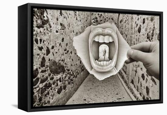 Pencil Vs Camera 34 - Big Mouth-Ben Heine-Framed Premier Image Canvas