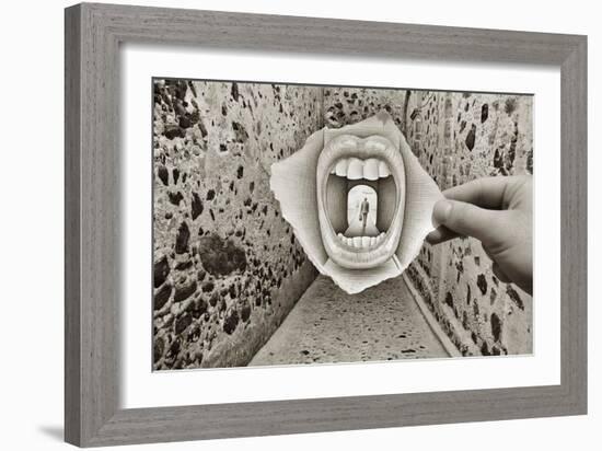 Pencil Vs Camera 34 - Big Mouth-Ben Heine-Framed Giclee Print