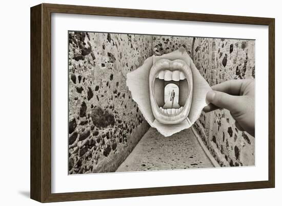 Pencil Vs Camera 34 - Big Mouth-Ben Heine-Framed Giclee Print