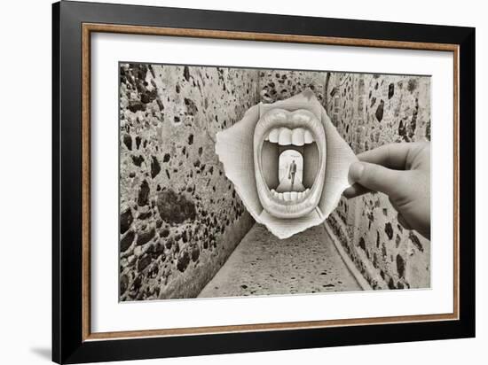 Pencil Vs Camera 34 - Big Mouth-Ben Heine-Framed Giclee Print