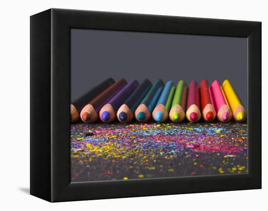 Pencils On Dark Background-vesnacvorovic-Framed Premier Image Canvas