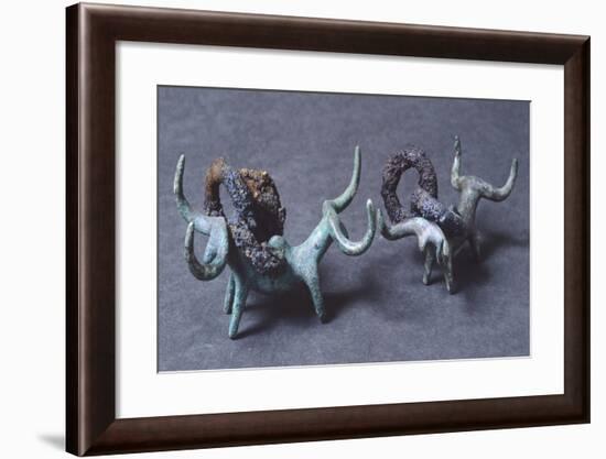 Pendants with Double Bull-Shaped Protomes, Bronze, Marche, Italy-null-Framed Giclee Print