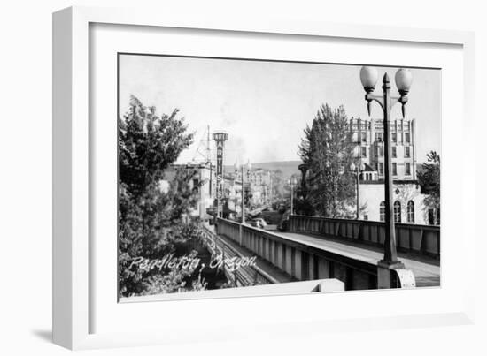 Pendleton, Oregon - United Artists Theatre from Bridge-Lantern Press-Framed Art Print